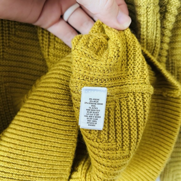 Bonobos Large Slim Fit Wool Alpaca Blend Knit Pullover Sweater Yellow Argyle - Picture 6 of 11